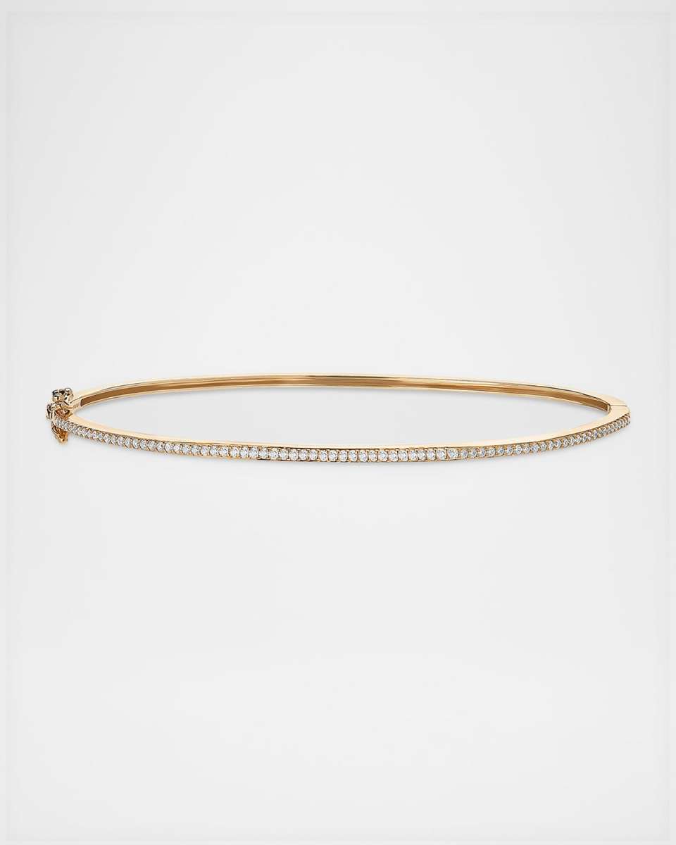 Thin Diamond Hinge Bangle, 6"L